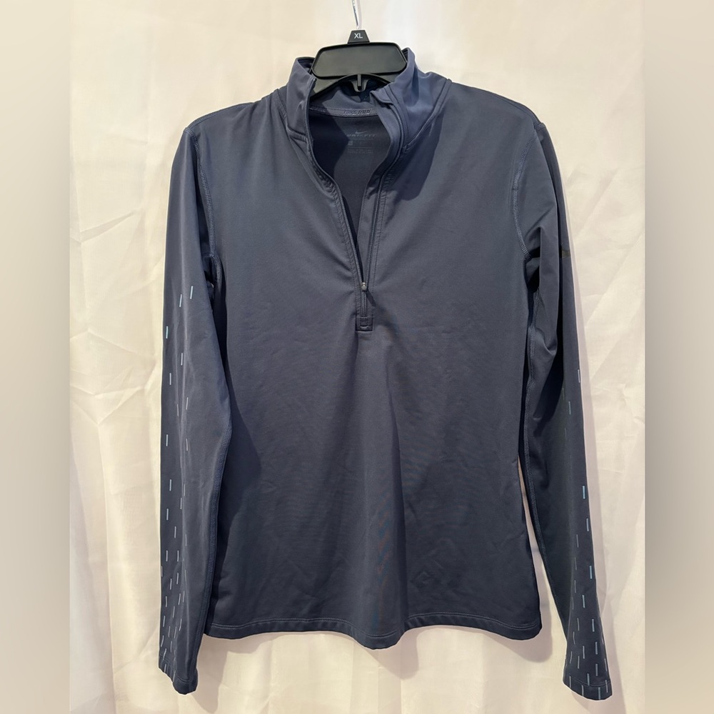 Nike Pro Women’s Dri-Fit - Navy Blue Poly‎ Stretch 1/4-Zip Pullover - Large